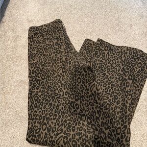 Leopard/Cheetah Print wide leg jeans